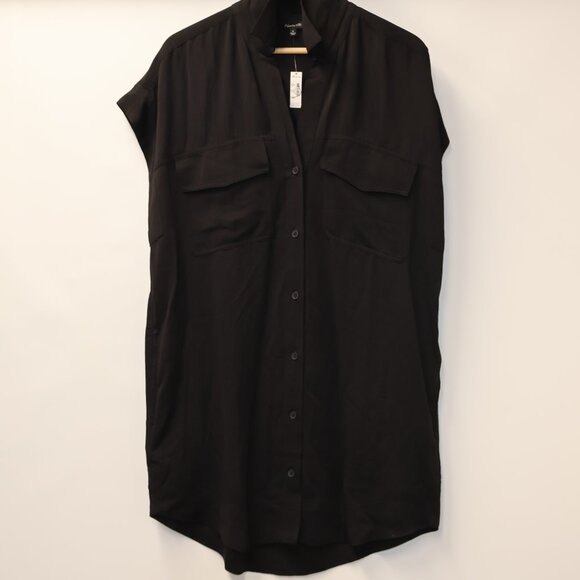 Madewell Elegant Black Button-Down Mini Dress - Picture 3 of 15